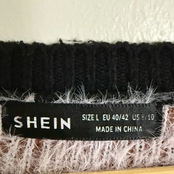 Floral Black Sweater, Size L - Picture 3 of 4